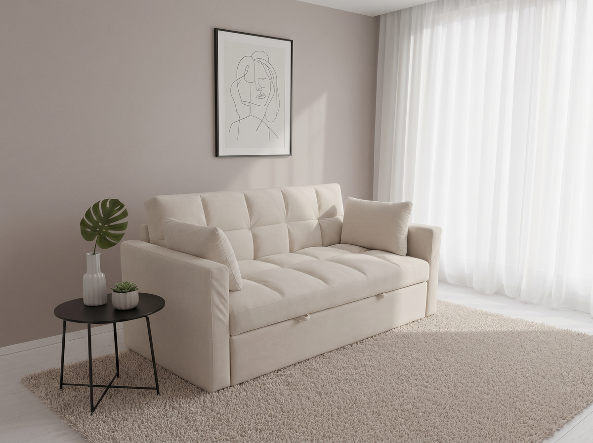 Sofa Cama Chill Out reclinable - crema
