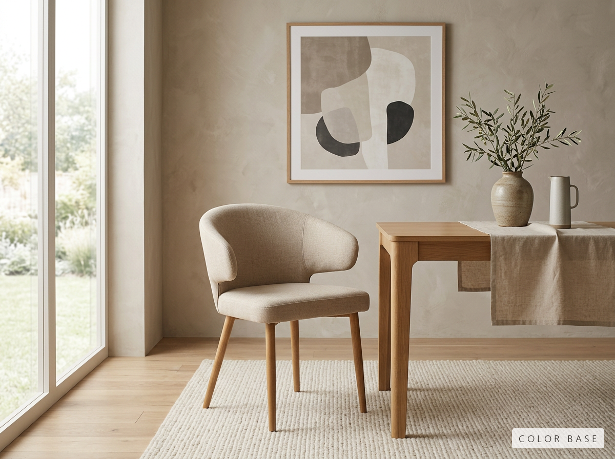 Silla Moon Importada - Lino beige · pata natural