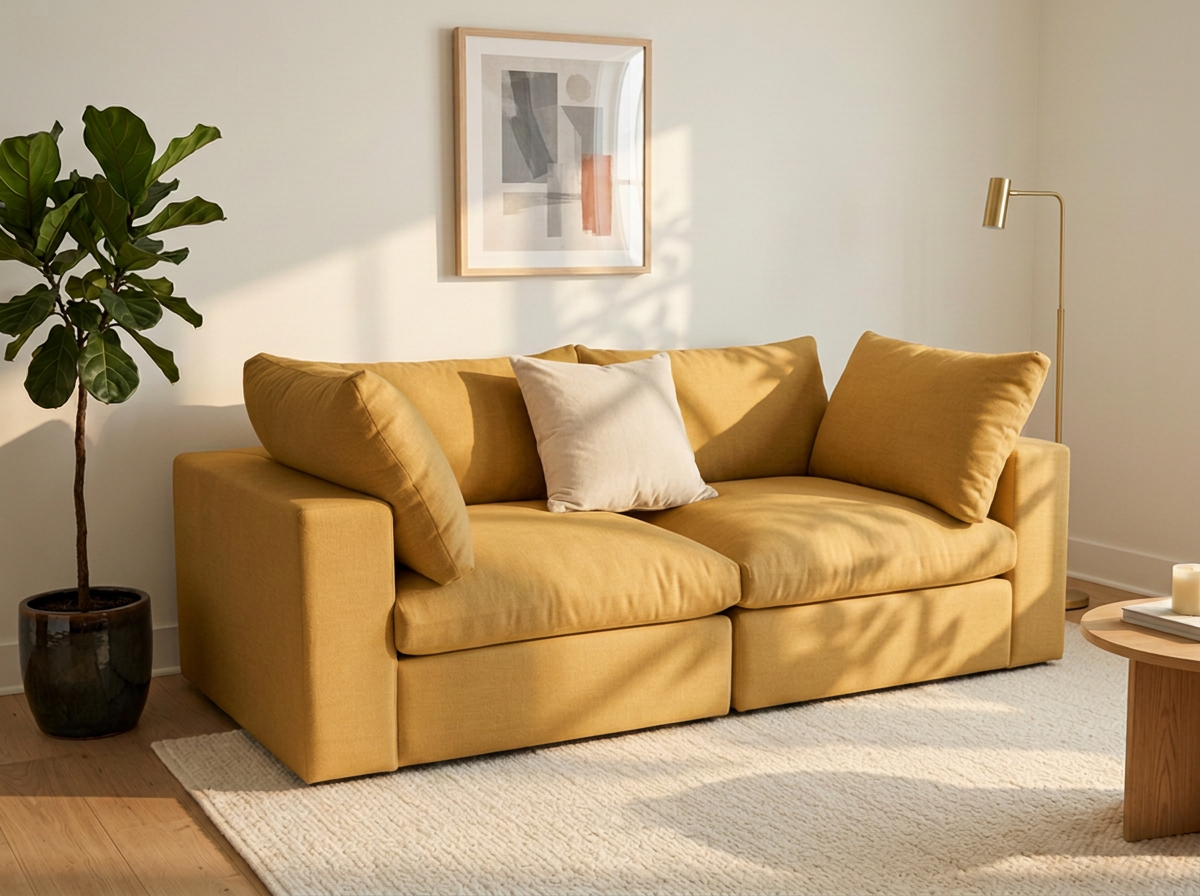 Sofa Nube 2 Plazas - mostaza