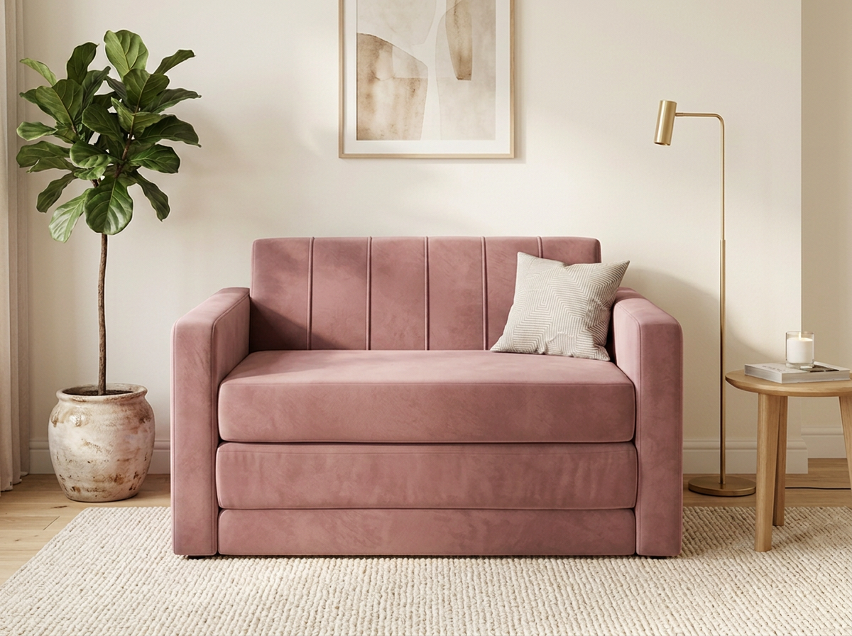Sofa cama Naty Individual - rosa