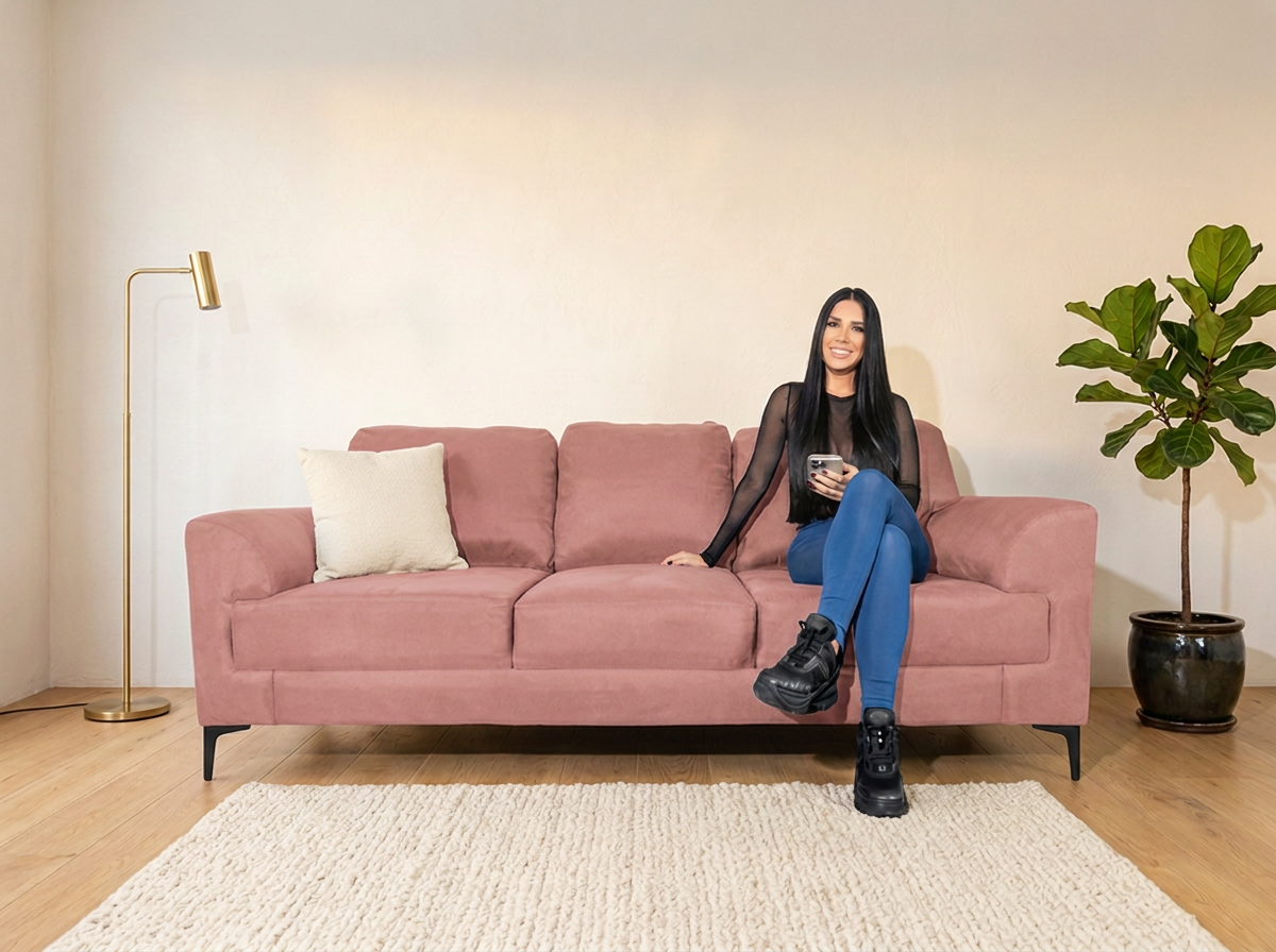 Sofa Luciano 3 plazas - rosa