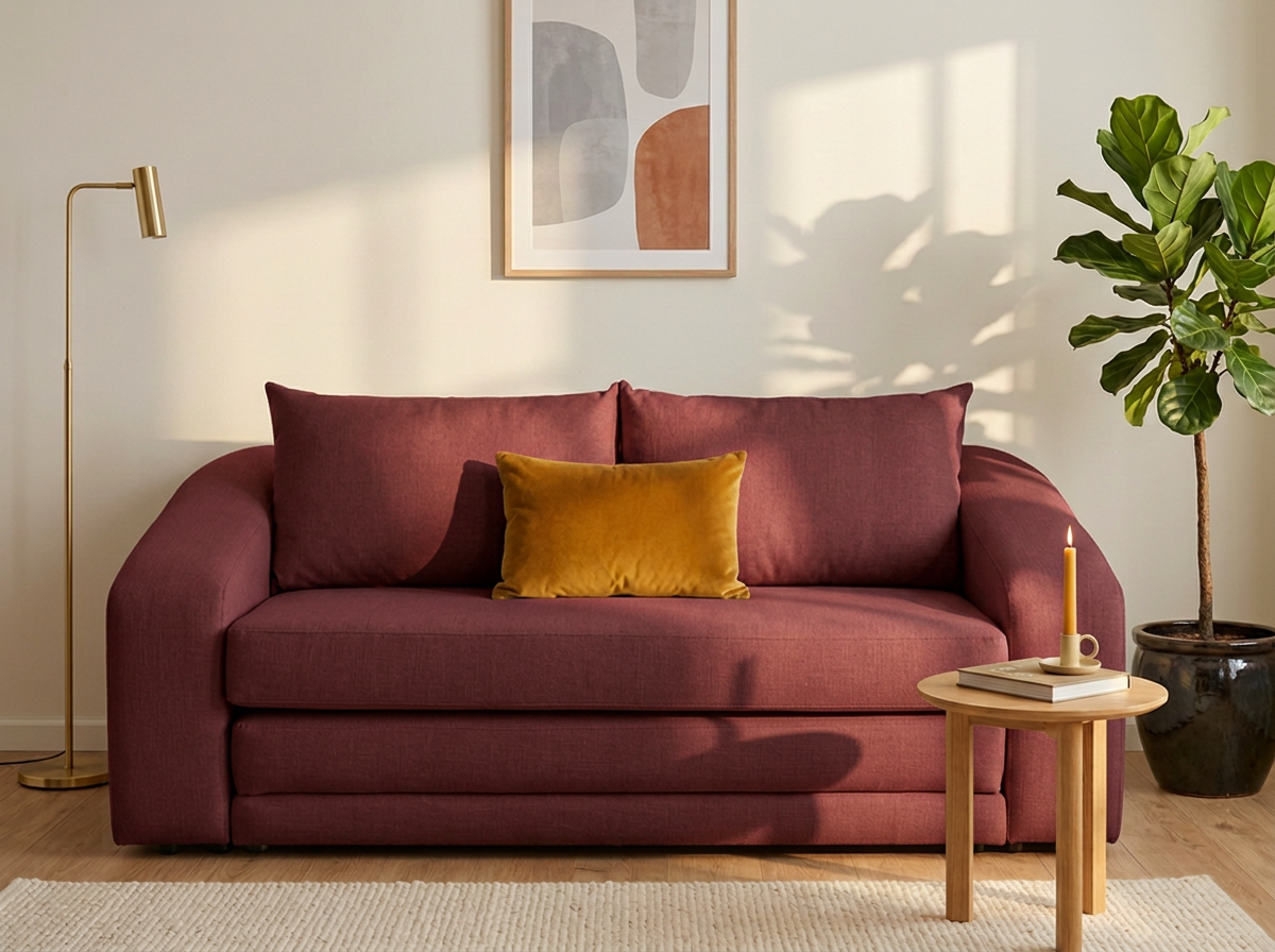 Sofa cama Kari Queen - vino