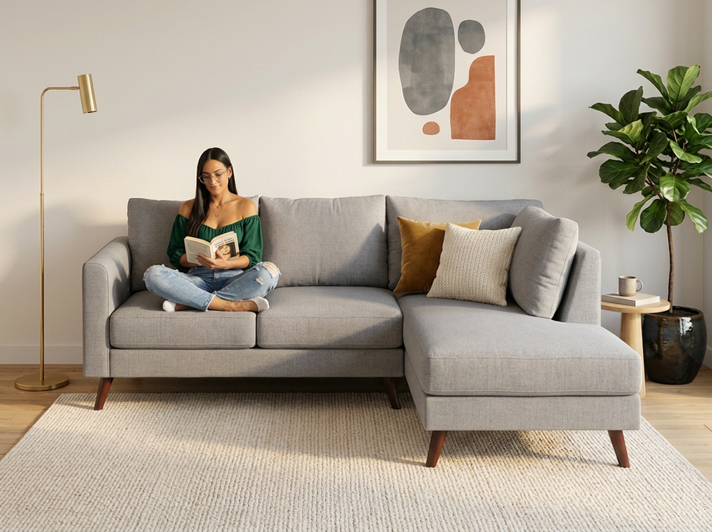 Sofa Johanna con divan - gris