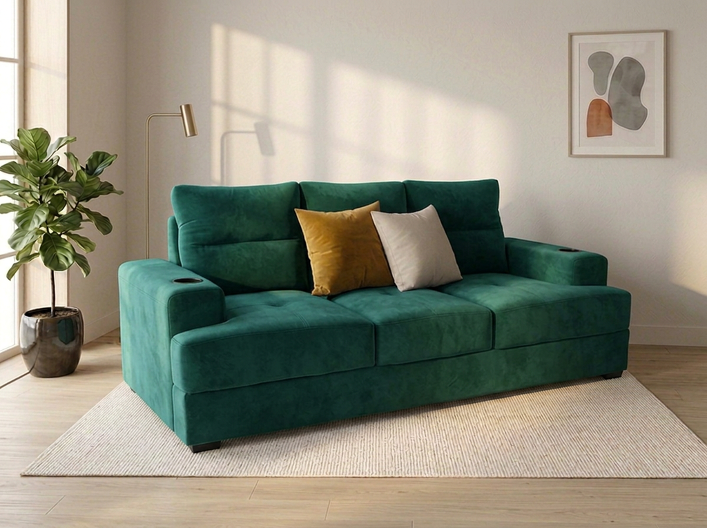 Sofa Sammy 3 plazas - Verde esmeralda