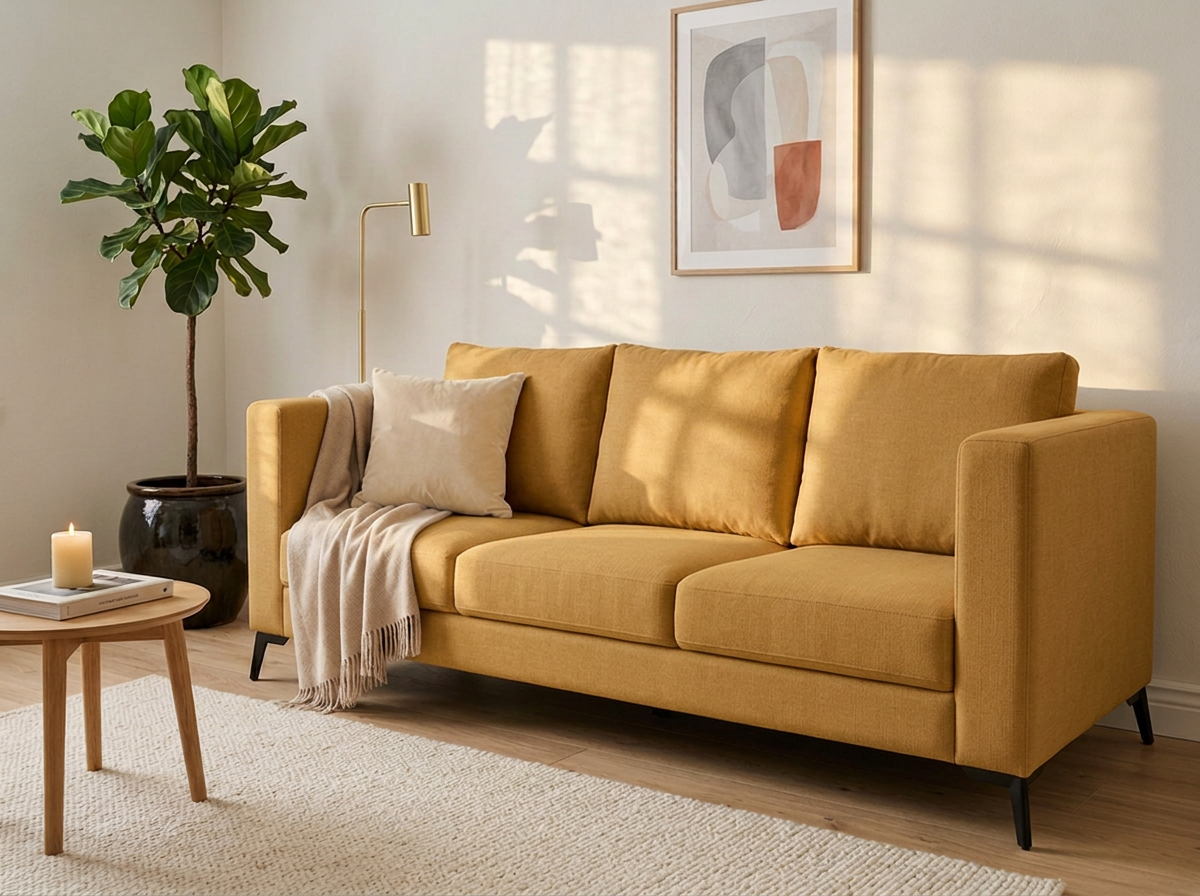 Sofa Johanna 3 plazas - mostaza
