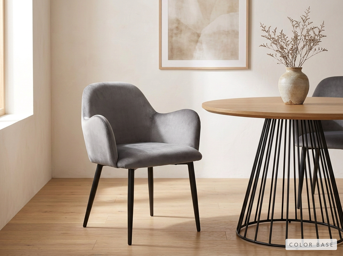 Silla King Importada - Velvet gris