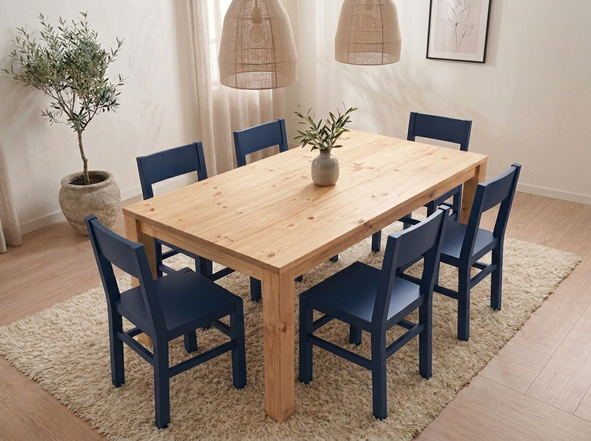 Mesa Londres 6 plazas - Comedor Eva azul