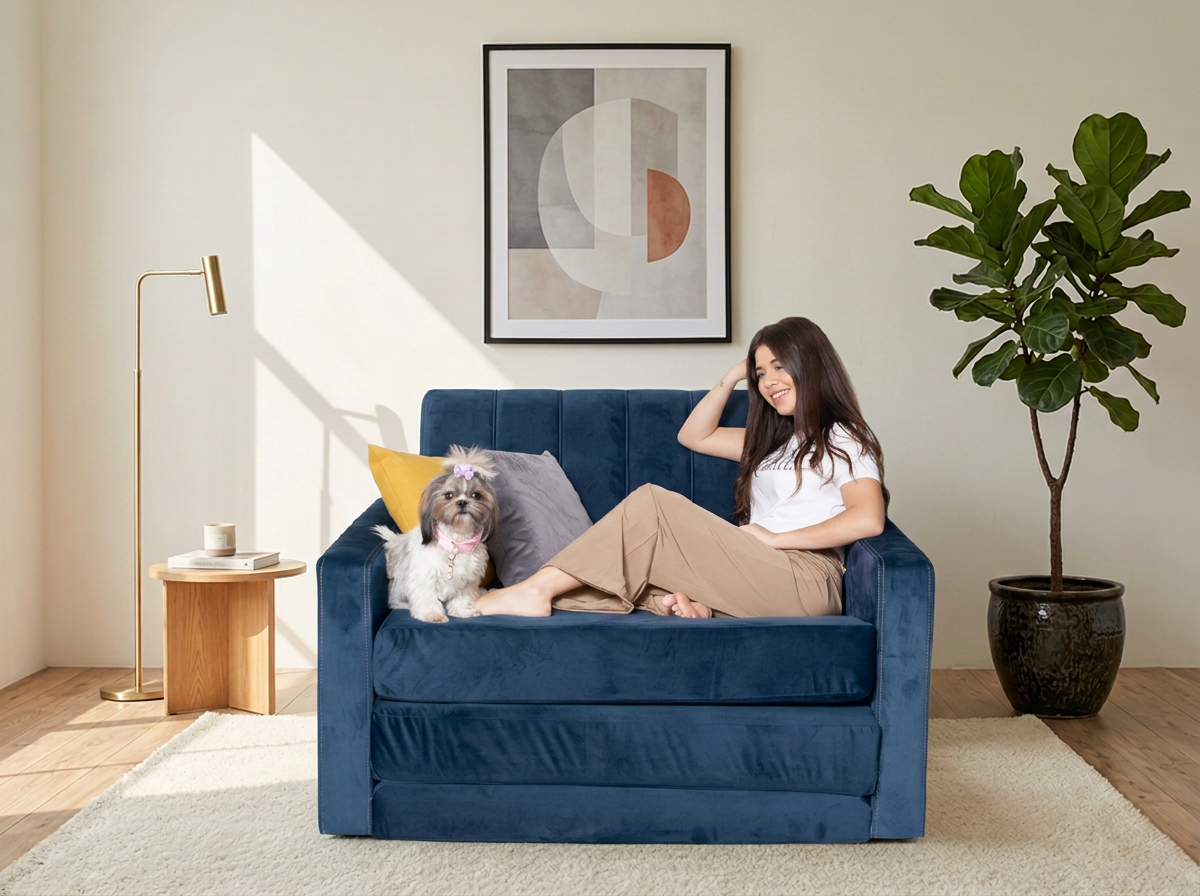 Sofa cama Naty Individual - azul