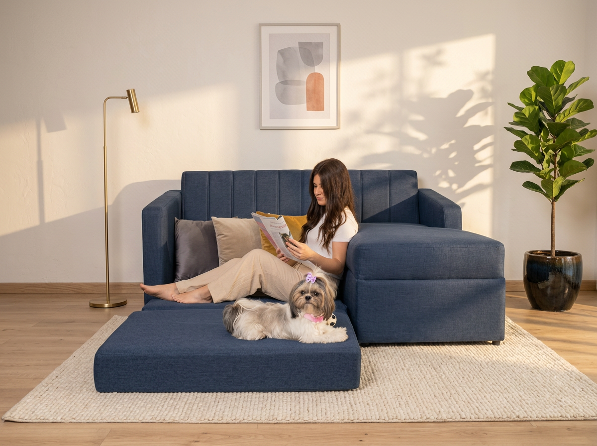 Sofa cama Naty con Divan - azul