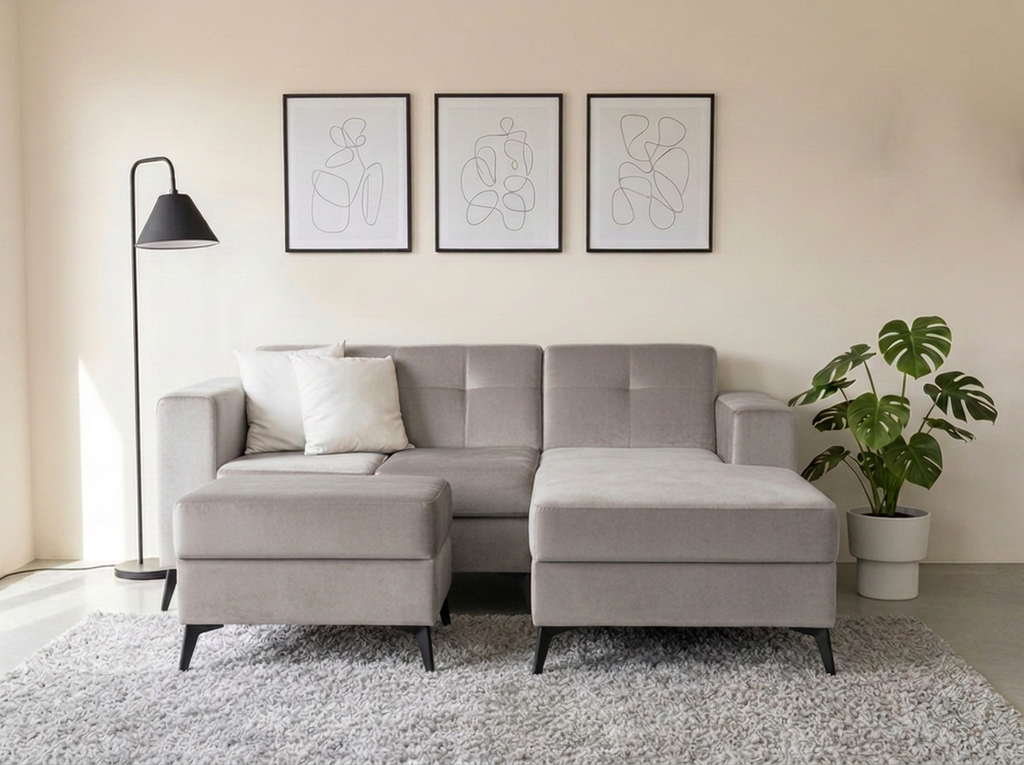 Sofa Monacó con divan - gris