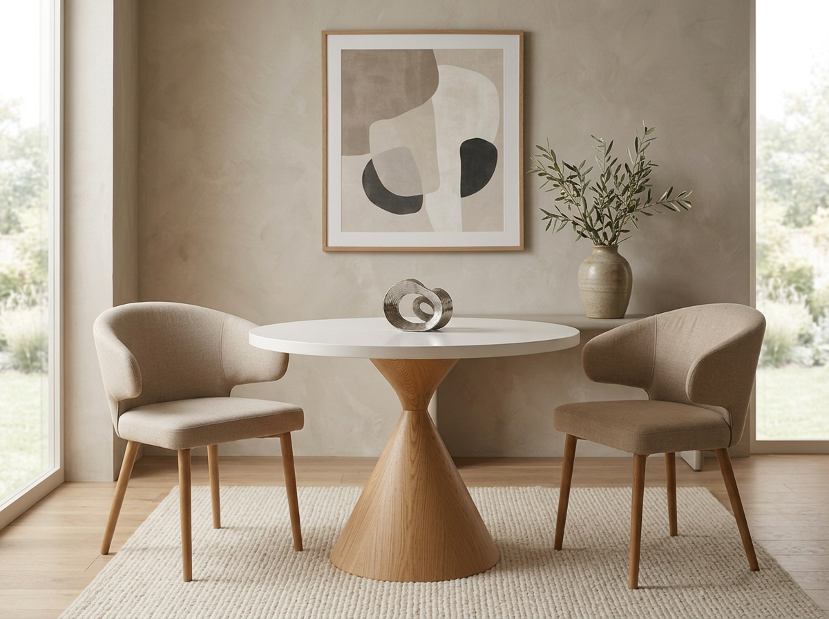 Mesa Elegance Importada - Con sillas Moon beige