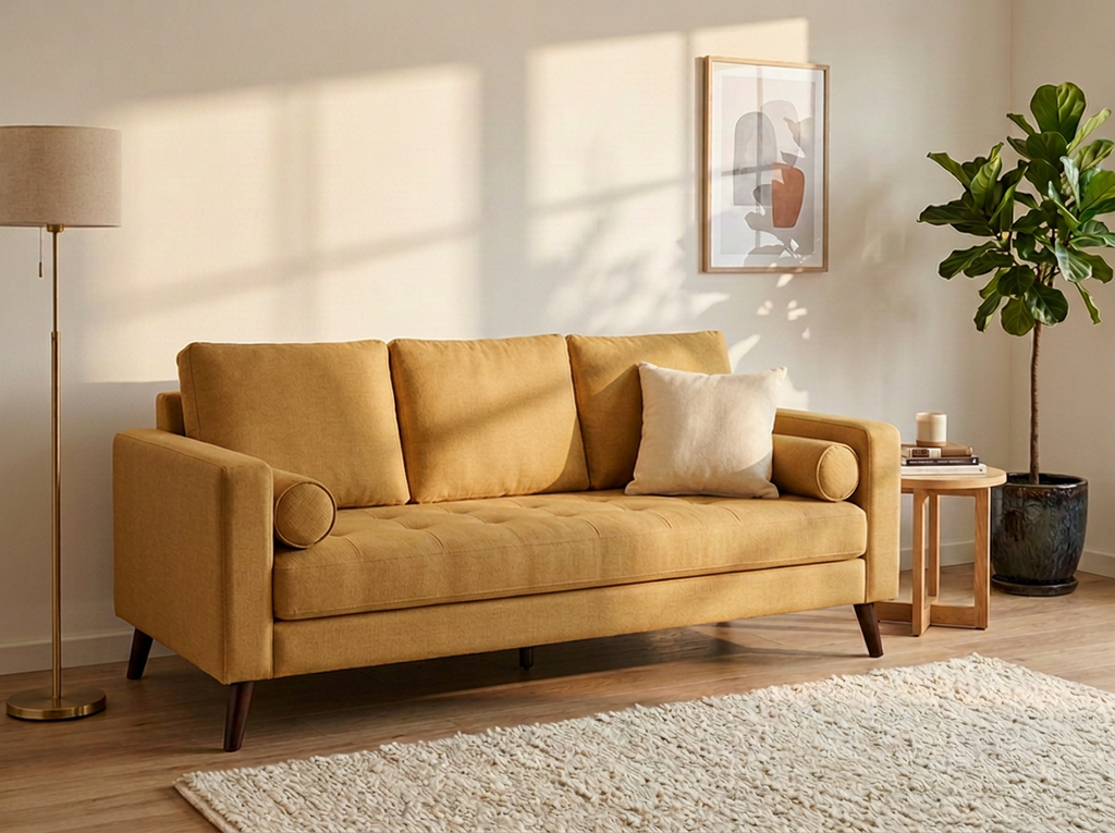 Sofa EMI 3 plazas - mostaza