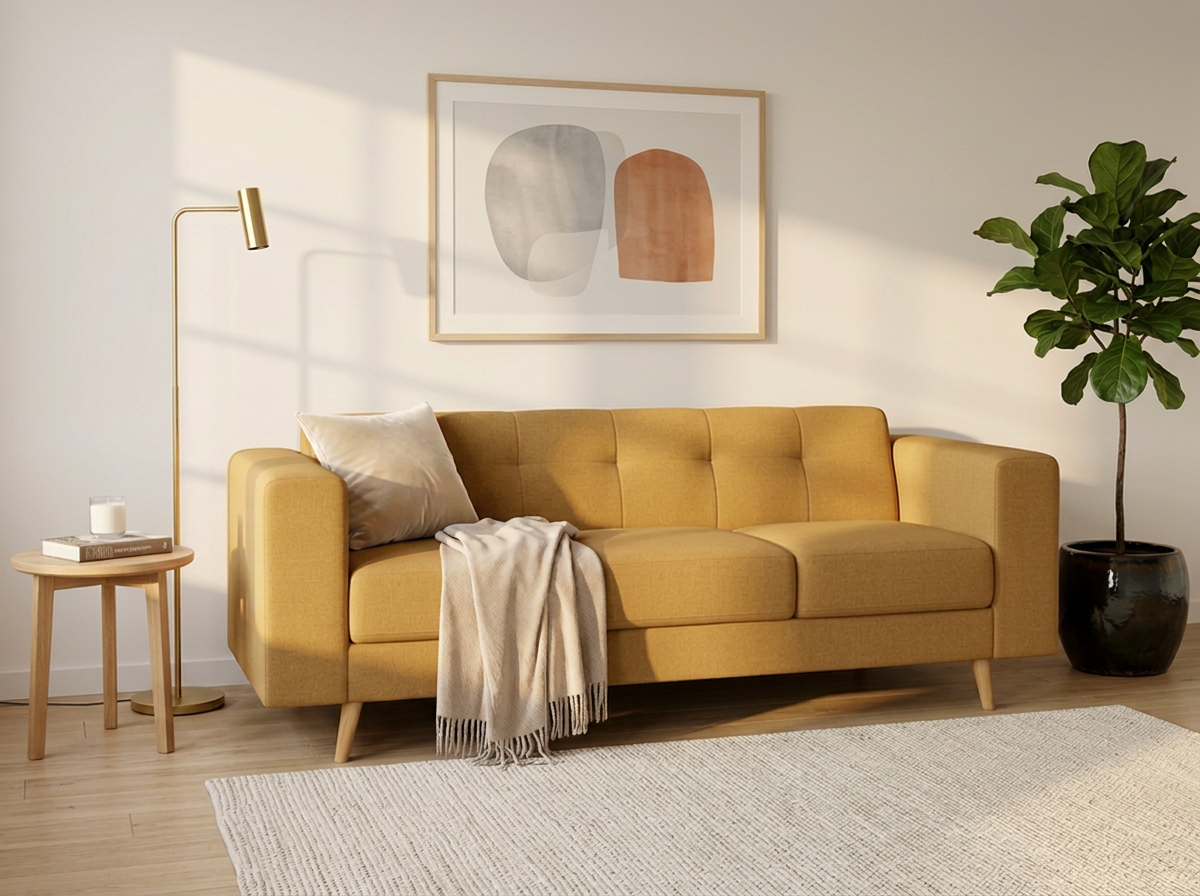 Sofa Monaco 3 plazas - mostaza