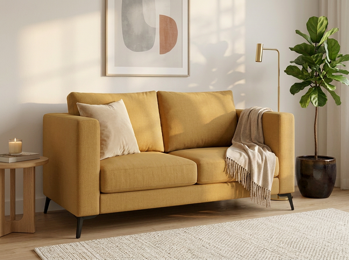 Sofa Johanna 2 plazas - mostaza