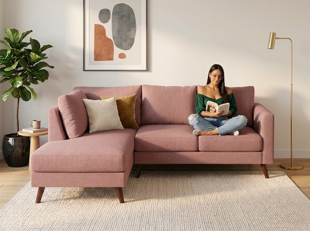 Sofa Johanna con divan - rosa