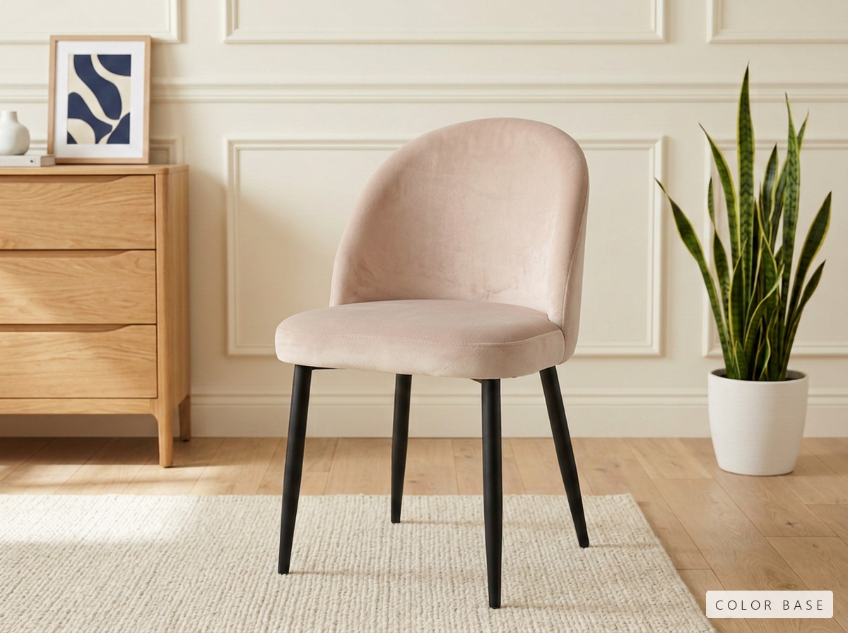 Silla Luna Importada - velvet-beige-negra