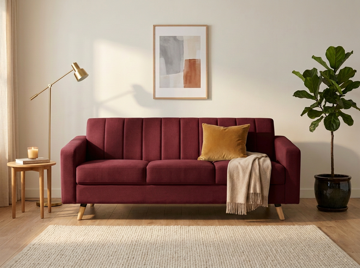 Sofa Naty 3 plazas - vino
