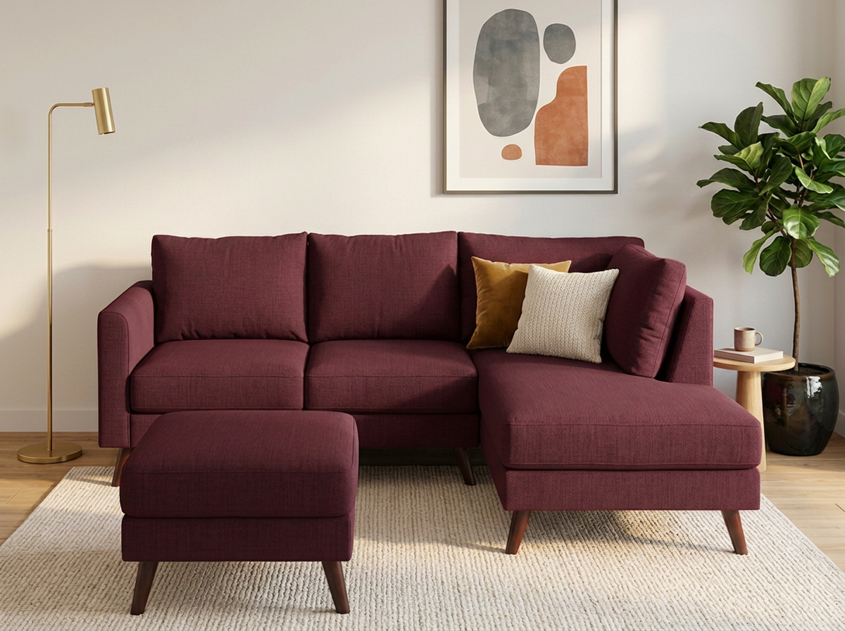 Sofa Johanna con divan - vino