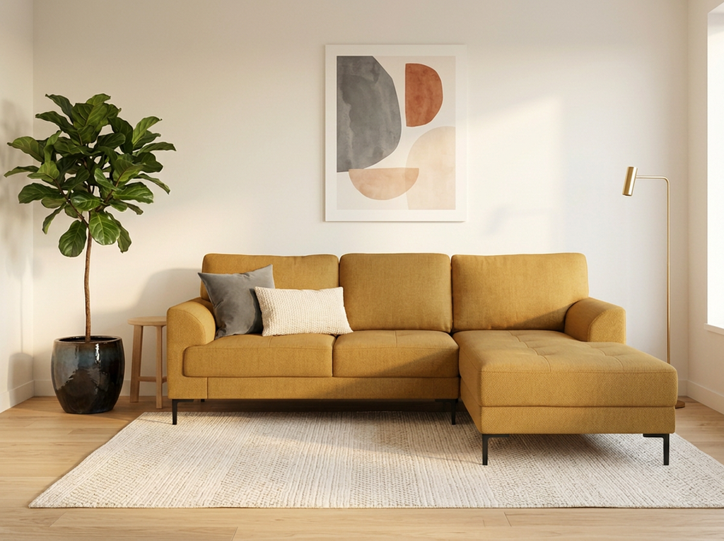 Sofa Luciano Con Divan - mostaza