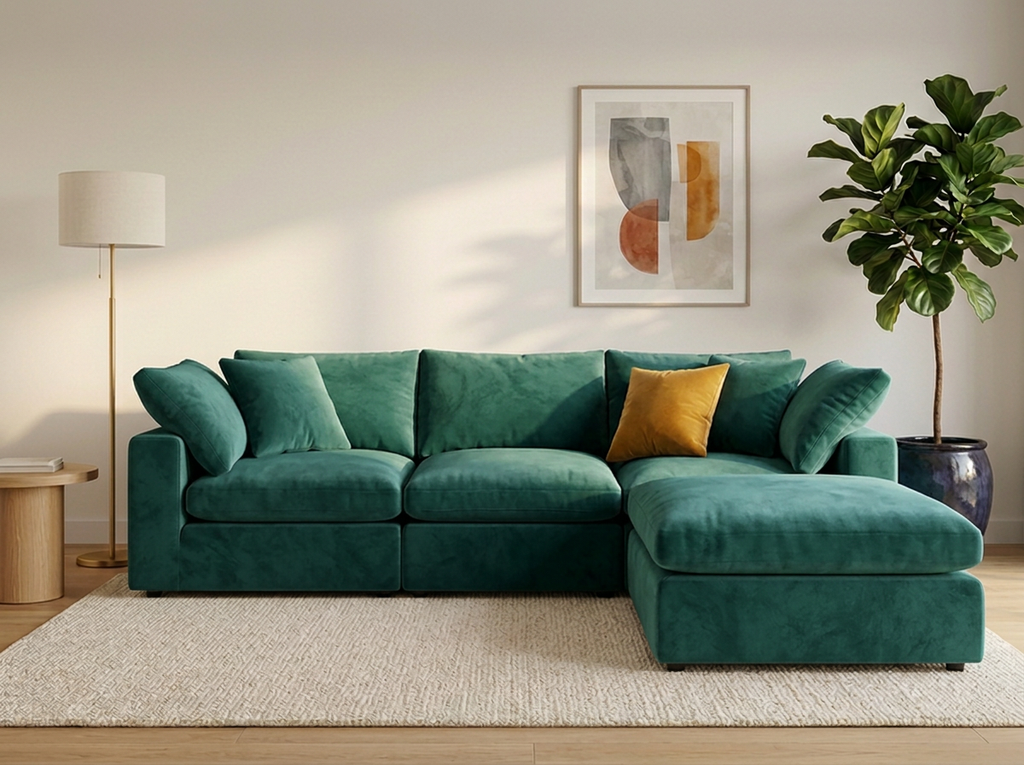 Sofá Nube 3 plazas con ottoman - verde