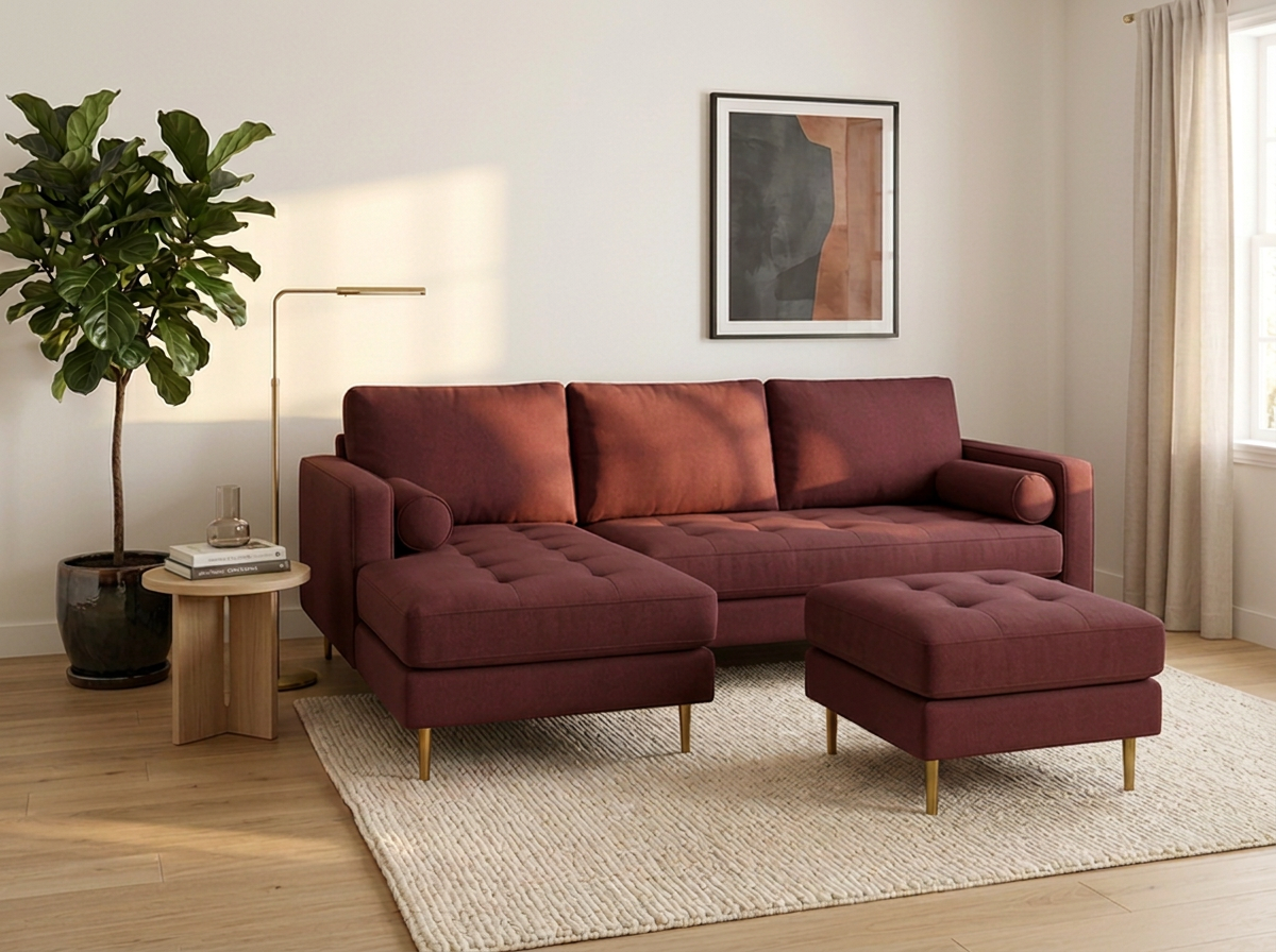 Sofa EMI con divan - vino