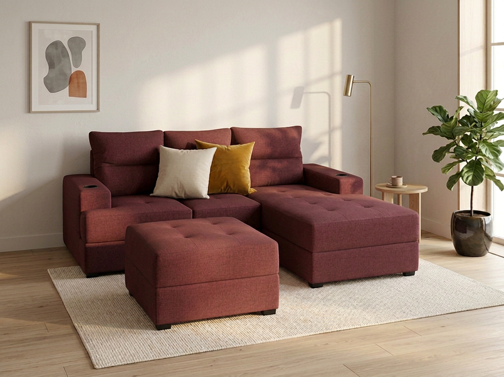 Sala Sammy con ottoman - vino