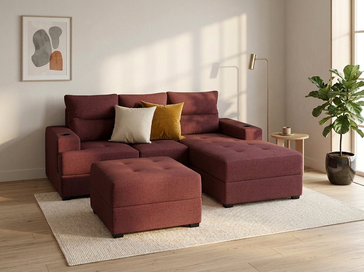 Sala Sammy con ottoman - vino