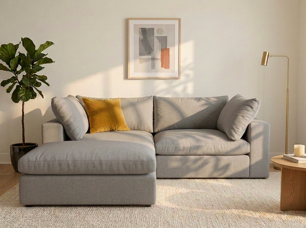 Sofá Nube 2 plazas con ottoman - gris