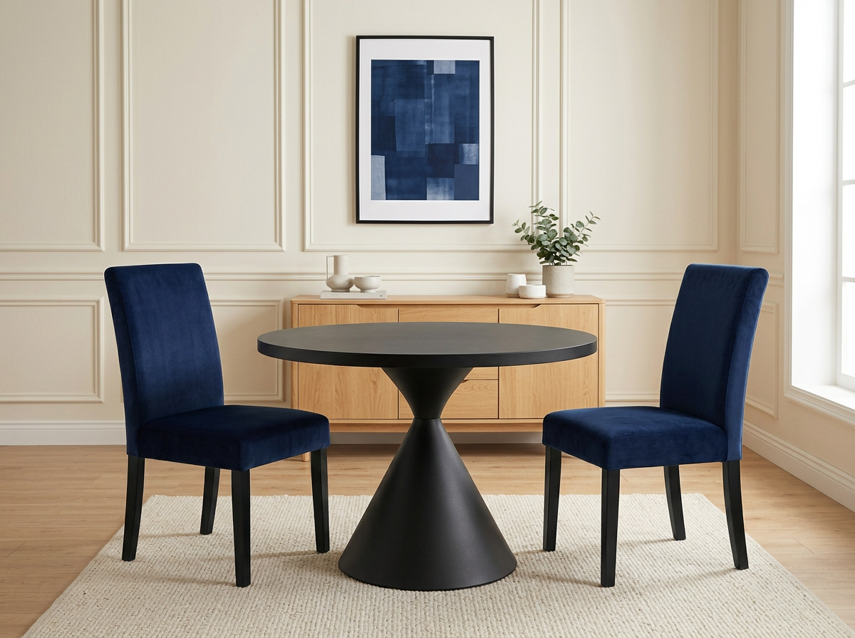 Mesa Elegance Importada - Con sillas Tammy azul