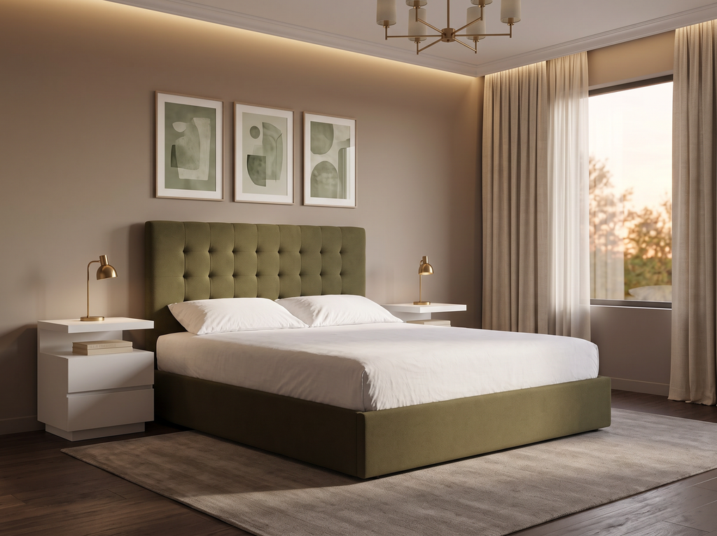 Cama Capitoneada Karina - verde