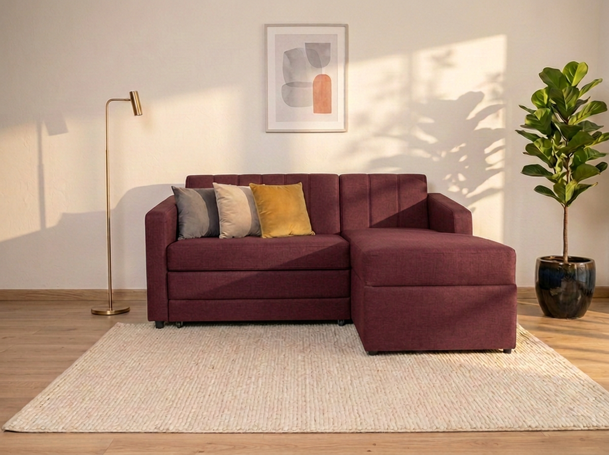 Sofa cama Naty con Divan - vino
