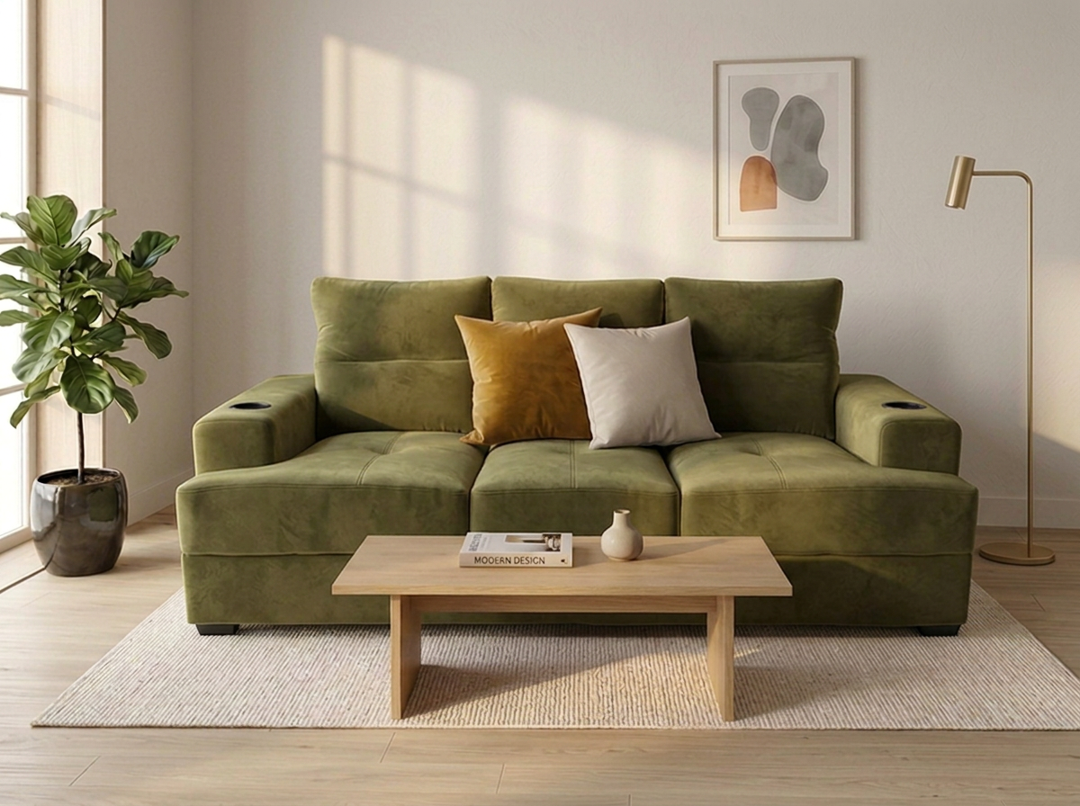 Sofa Sammy 3 plazas - Verde oliva