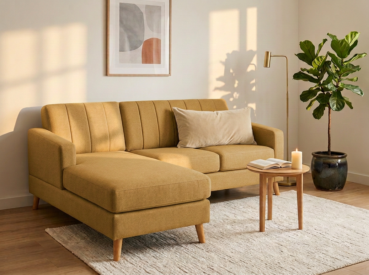Sofa Naty con Divan - mostaza