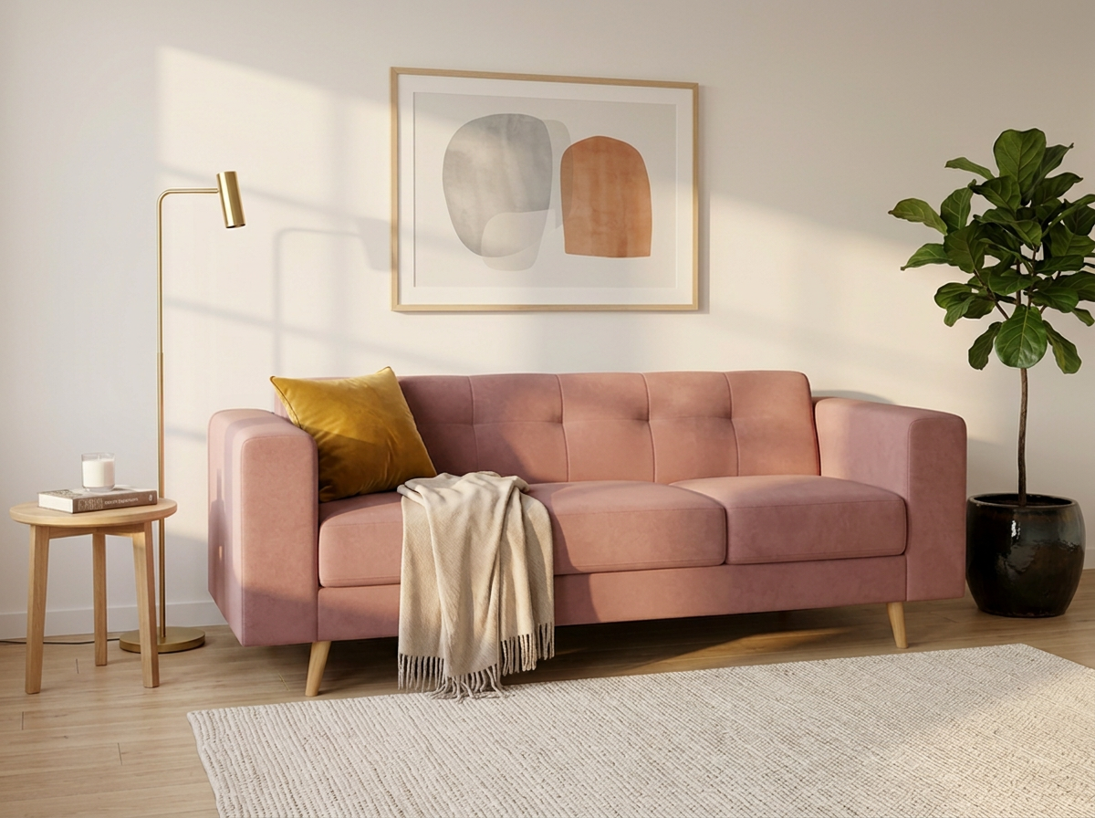 Sofa Monaco 3 plazas - rosa