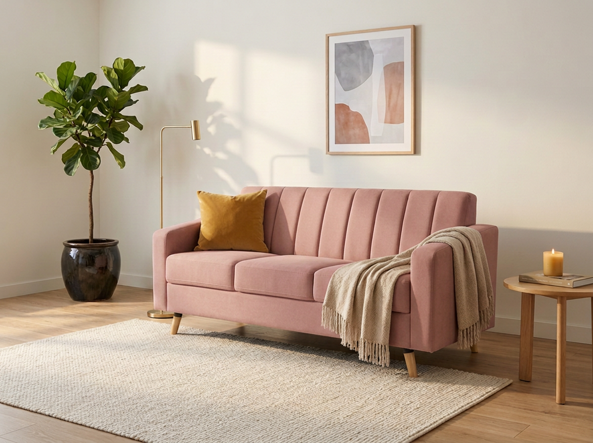 Sofa Naty 3 plazas - rosa
