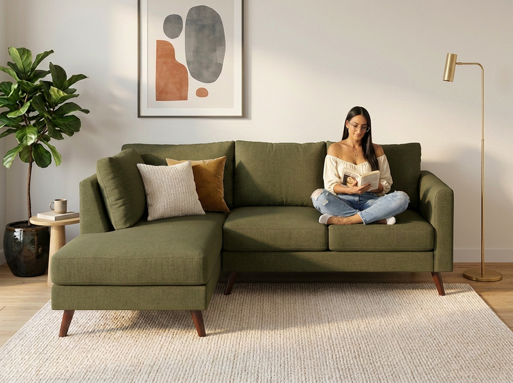 Sofa Johanna con divan - verde