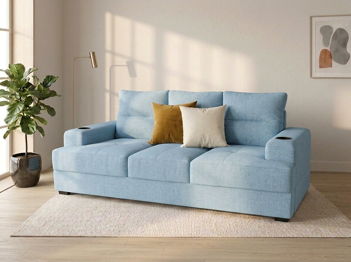 Sofa Sammy 3 plazas - Celeste