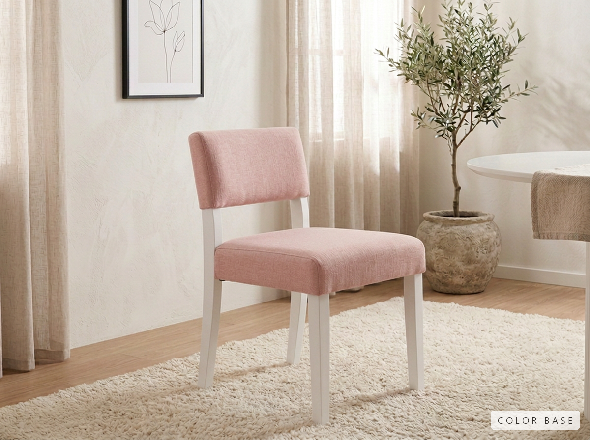 Silla Lia Personalizable - Rosa con patas blancas