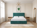 Cama Capitoneada Karina - Verde esmeralda