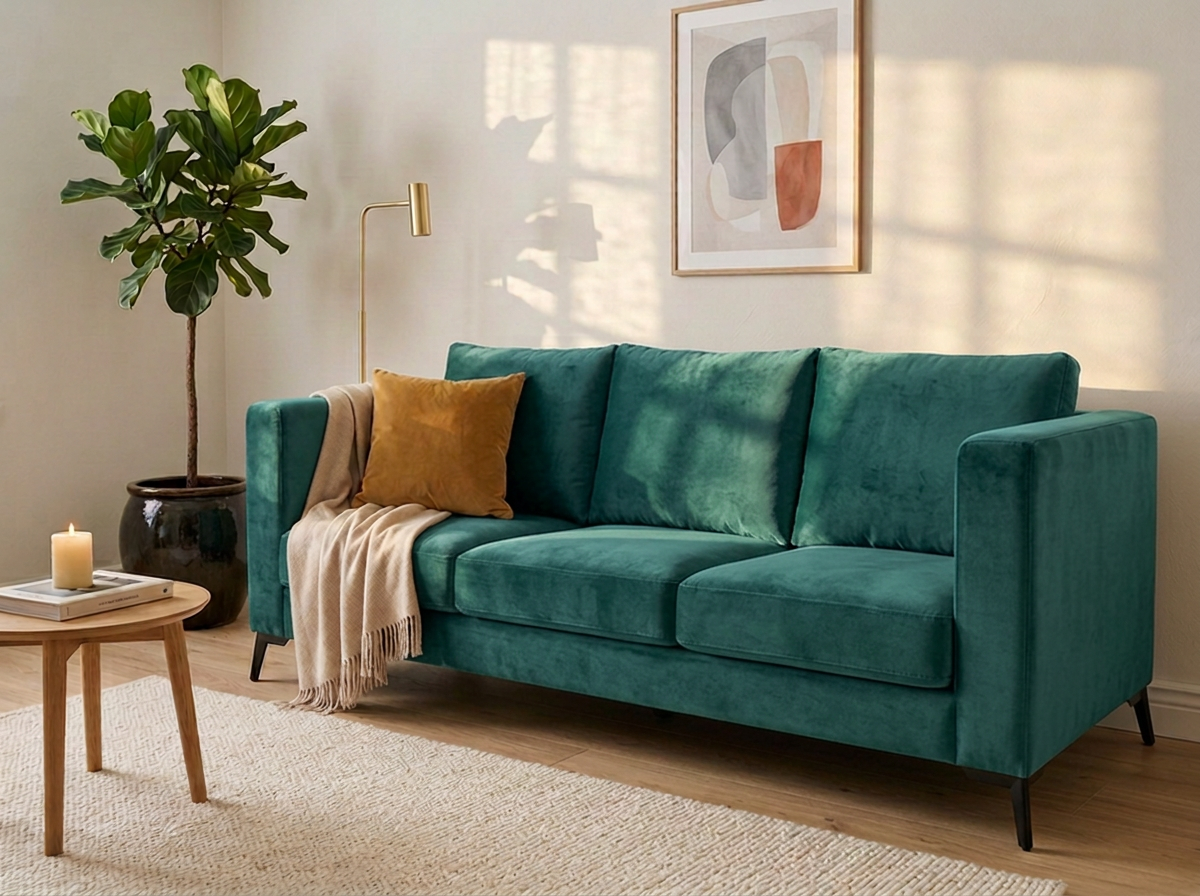 Sofa Johanna 3 plazas - Verde esmeralda